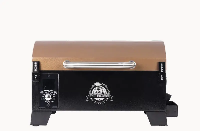 Pit Boss Tabletop Pellet Grill – Portable Copper-Finish Smoker & Grill Combo