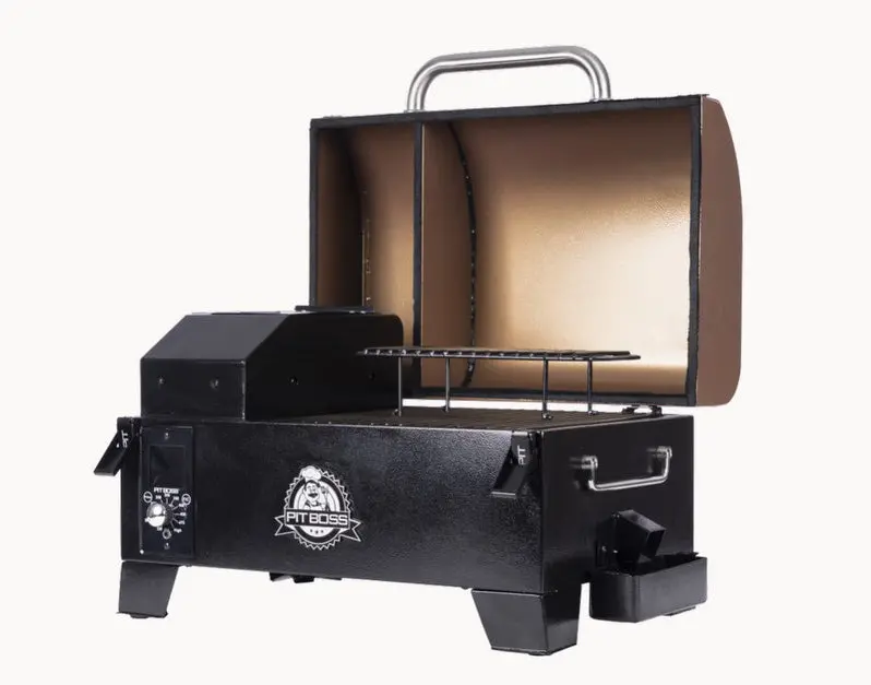 Pit Boss Tabletop Pellet Grill – Portable Copper-Finish Smoker & Grill Combo