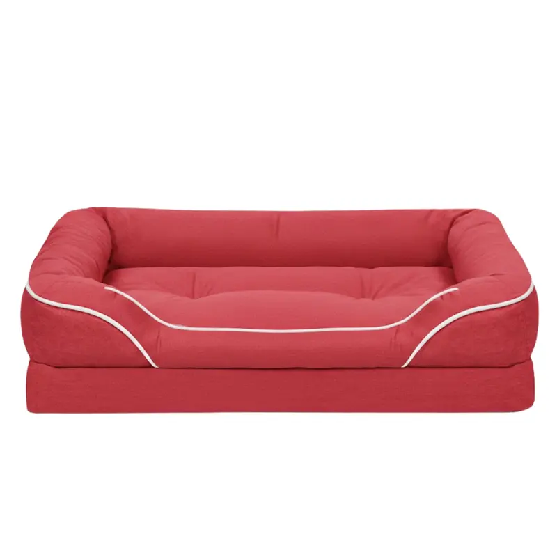 Plush Bolstered Pet Bed with Non-Slip Base and Removable Cover 5