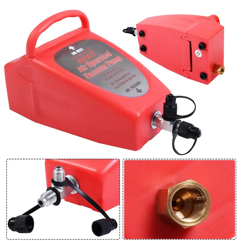 Pneumatic Air-Operated Vacuum Pump for A/C Systems – 4.2 CFM Automotive AC Service Tool 2