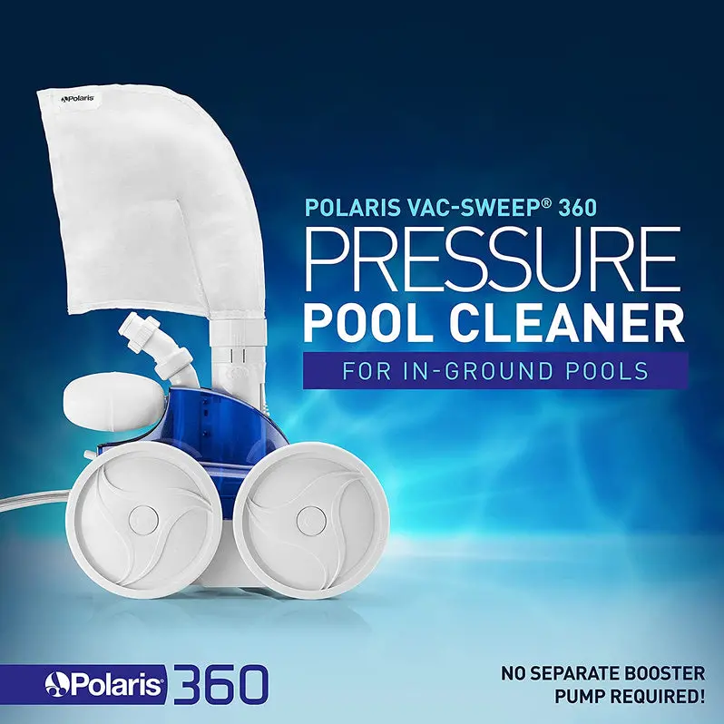 Polaris Vac-Sweep 360 Pressure-Powered Inground Pool Vacuum with Triple-Jet Technology
