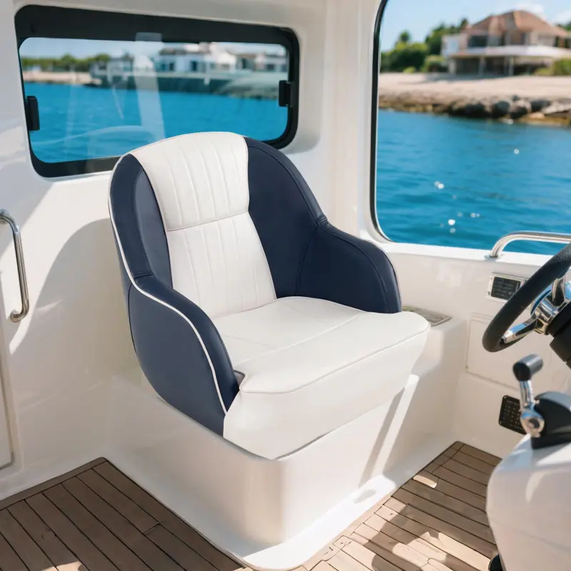 Pontoon Boat Seat – Ergonomic Captains Chair with Thick Cushioning for Marine Use 2