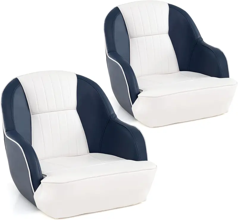 Pontoon Boat Seat – Ergonomic Captains Chair with Thick Cushioning for Marine Use