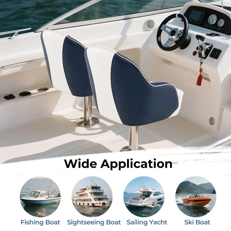 Pontoon Boat Seat – Ergonomic Captains Chair with Thick Cushioning for Marine Use
