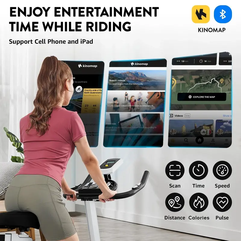 Pooboo Magnetic Indoor Cycling Bike – 350 lb Weight Capacity, 40 lb Flywheel, Home Cardio Machine