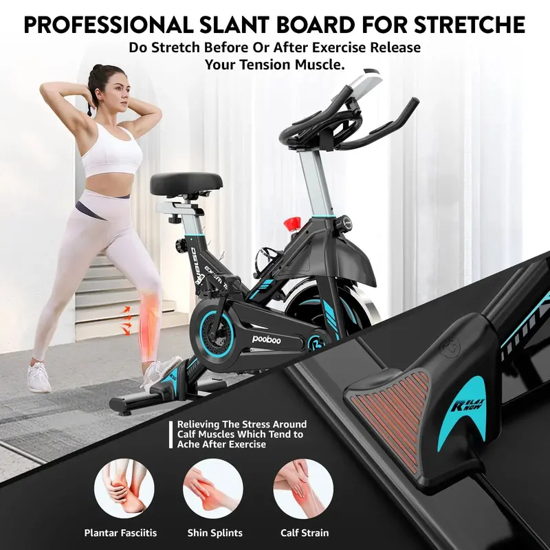 Pooboo Magnetic Indoor Cycling Bike – 350 lb Weight Capacity, 40 lb Flywheel, Home Cardio Machine