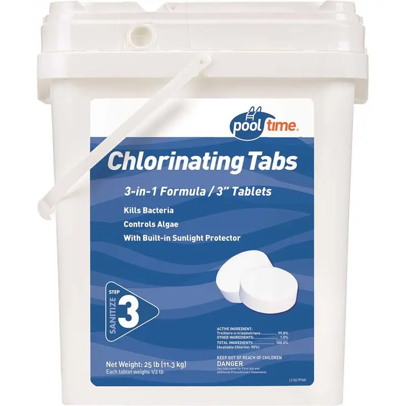 Pool Time 35 lb Chlorinating Tablets – Slow-Dissolving Sanitizer for Residential Pools