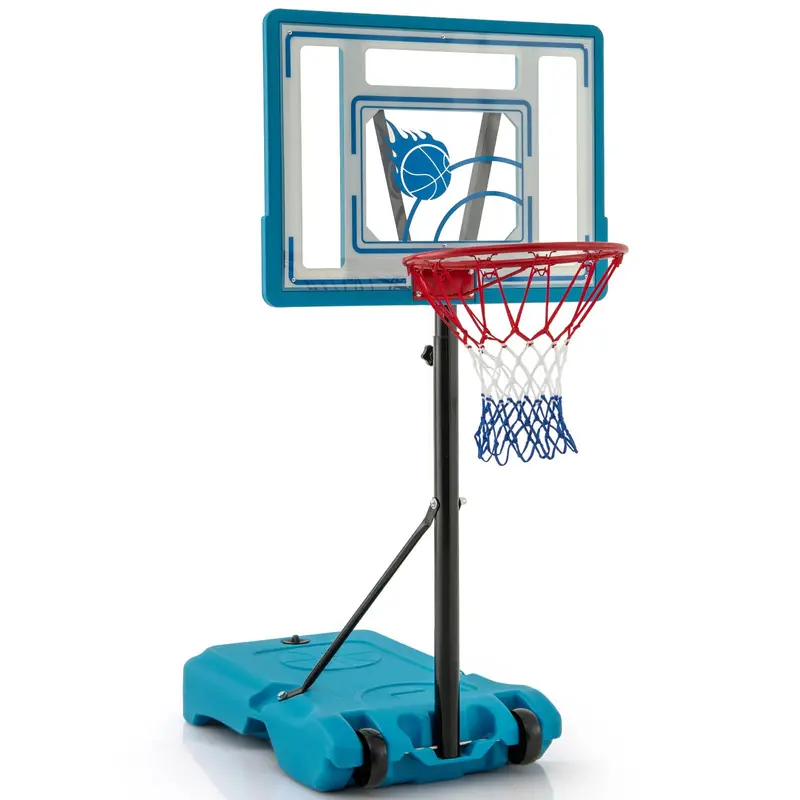 Poolside Outdoor Basketball Hoop with 3.8–4.4 FT Height Adjustment