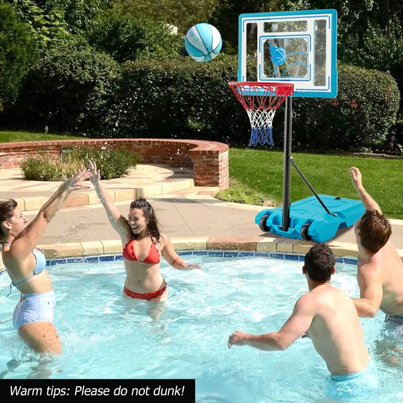 Poolside Outdoor Basketball Hoop with 3.8–4.4 FT Height Adjustment 2