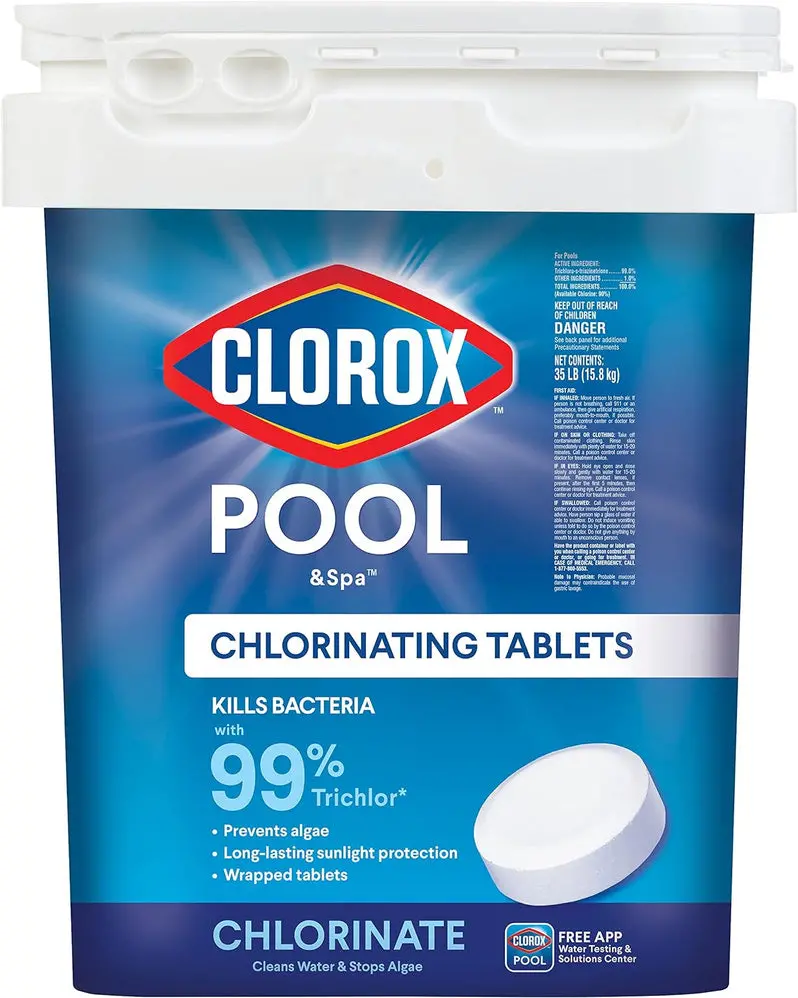 Pool&Spa Active99 3" Slow-Dissolving Chlorine Tablets | Tri-Chlor Sanitizer for Algae Prevention & Bacterial Control | 35 lb Bulk Pack