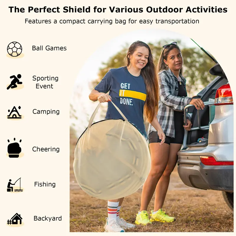 Pop-Up Sports Tent – 4.2 ft x 4.2 ft Weather-Resistant Pod for 1–2 People with Carry Bag & Floor Mat
