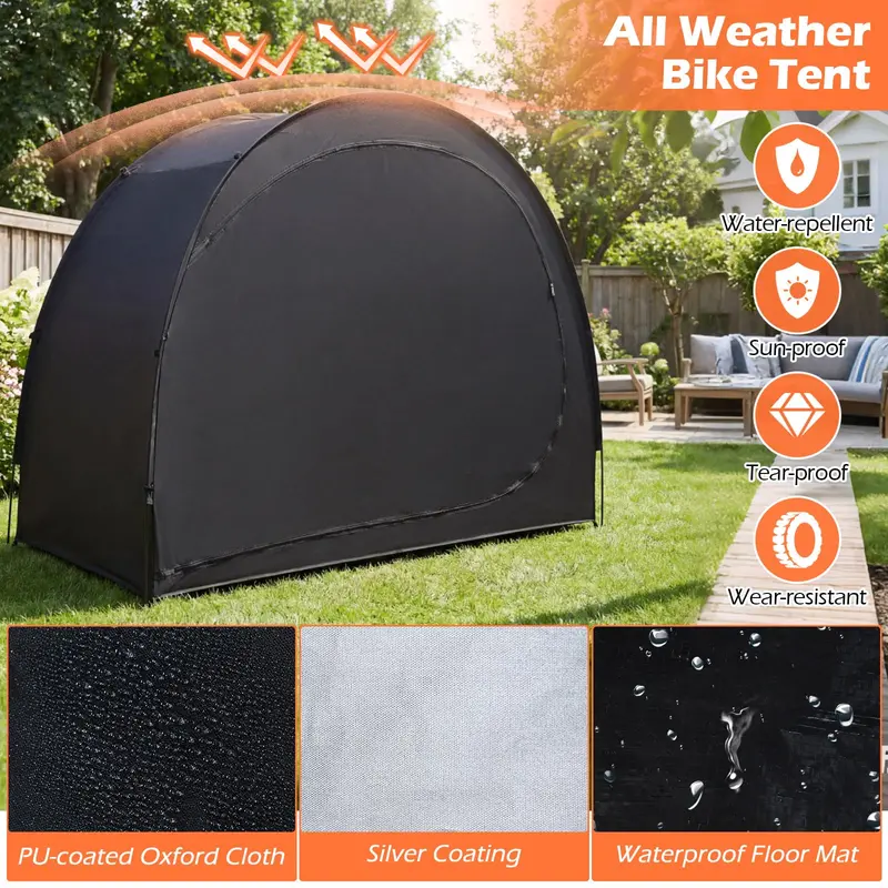 Portable 6.9 ft x 4 ft Foldable Bike Storage Tent with Ventilation
