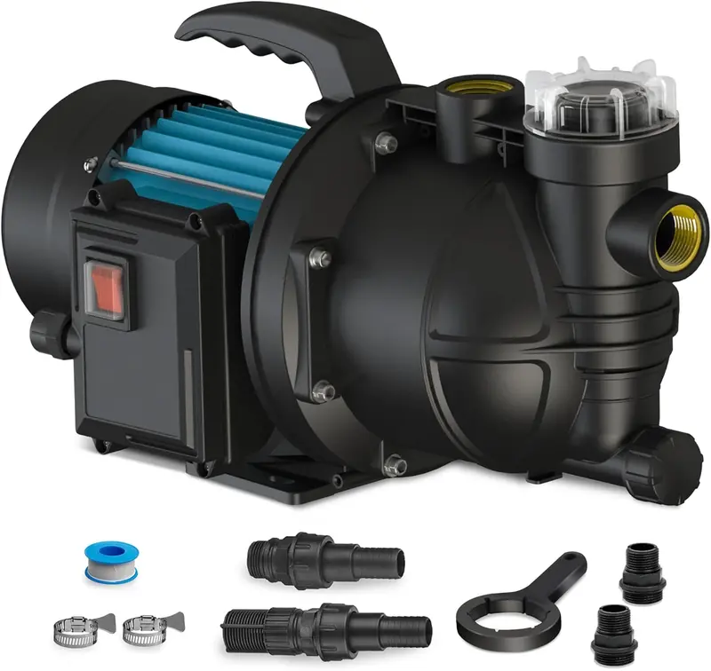 Portable 900 GPH Garden Transfer Pump — Electric Shallow-Well Jet Pump for Lawn Irrigation & Water Drainage