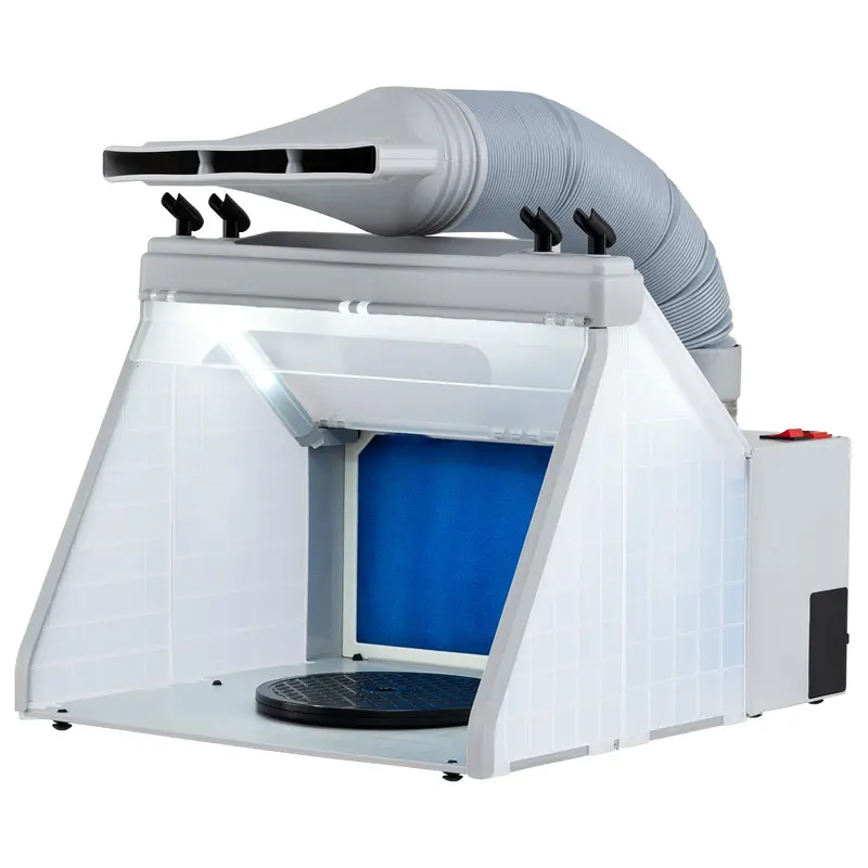 Portable Airbrush Spray Booth Kit – Lighted Painting Station with Three LED Lights