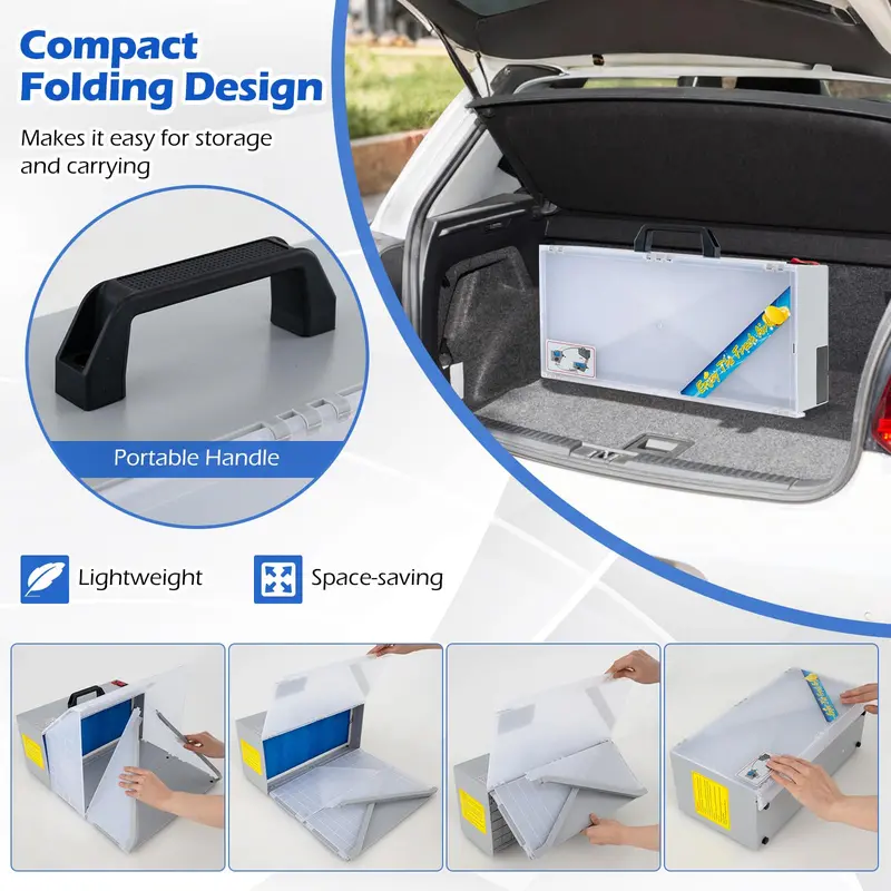 Portable Airbrush Spray Booth Kit – Lighted Painting Station with Three LED Lights