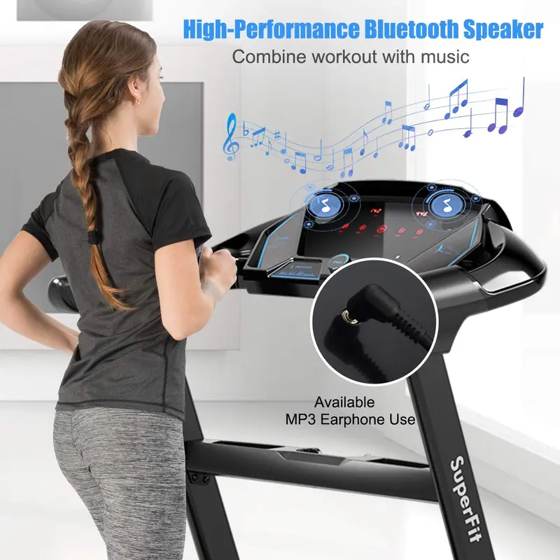 Portable Folding Electric Treadmill – Compact Superfit Treadmill for Small Spaces
