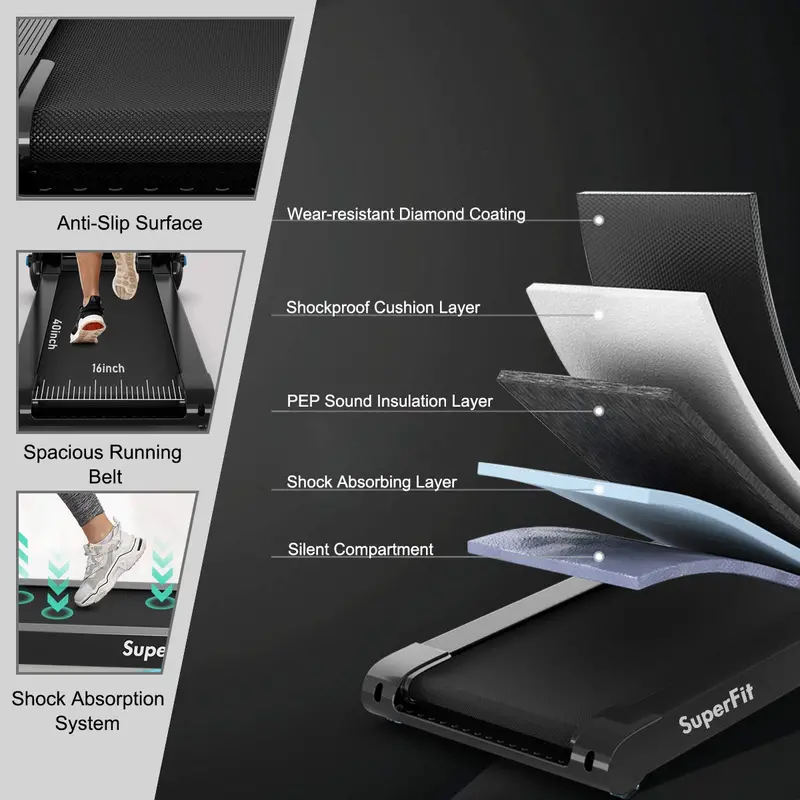 Portable Folding Electric Treadmill – Compact Superfit Treadmill for Small Spaces