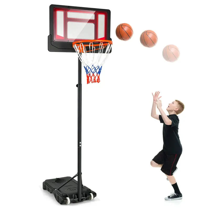 Portable Height-Adjustable Basketball Hoop (4.3 FT to 8.2 FT)