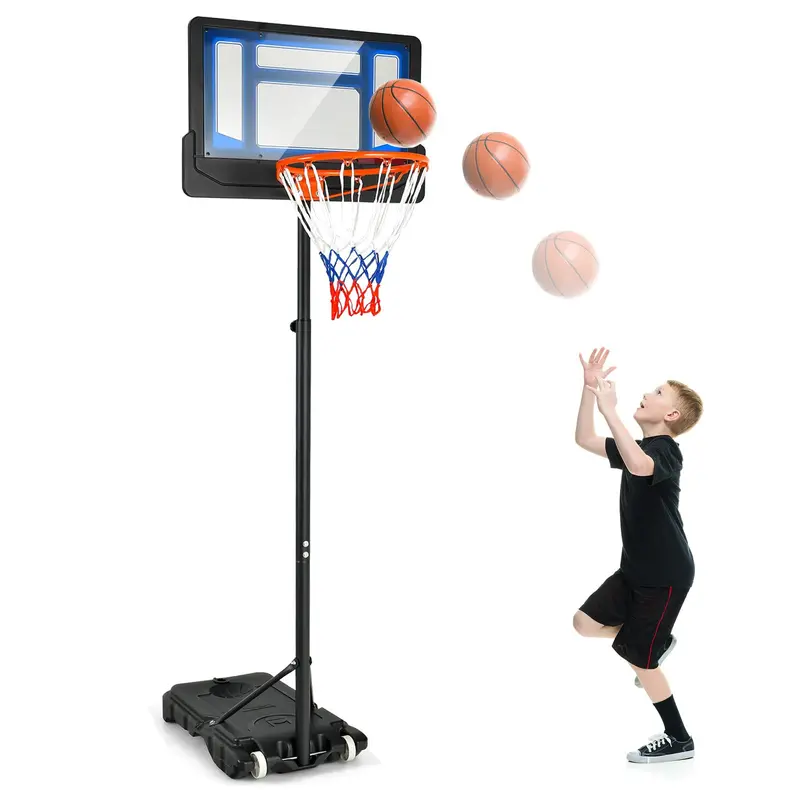 Portable Height-Adjustable Basketball Hoop (4.3 FT to 8.2 FT)