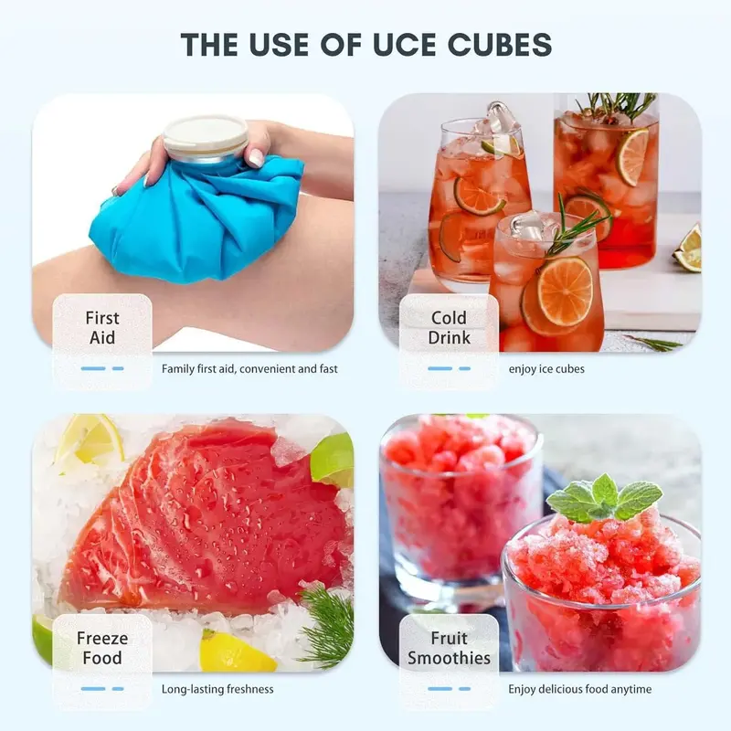 Portable Ice Maker – 9 Cubes in 6 Minutes, 26.5 lbs/Day, Self-Cleaning, Dual Ice Sizes, Grey