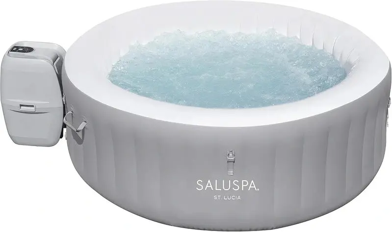 Portable Inflatable Hot Tub Spa – 71" x 26", Dual-Cover Design (Thermal + Standard), 2–4 Person Capacity, Black