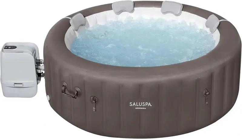 Portable Inflatable Hot Tub Spa – 71" x 26", Dual-Cover Design (Thermal + Standard), 2–4 Person Capacity, Black