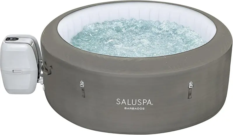 Portable Inflatable Hot Tub Spa – 71" x 26", Dual-Cover Design (Thermal + Standard), 2–4 Person Capacity, Black