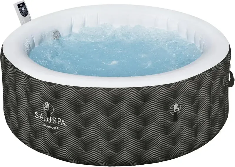 Portable Inflatable Hot Tub Spa – 71" x 26", Dual-Cover Design (Thermal + Standard), 2–4 Person Capacity, Black