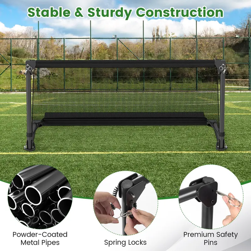 Portable Metal-Frame Toddler Soccer Net with Ground Stakes