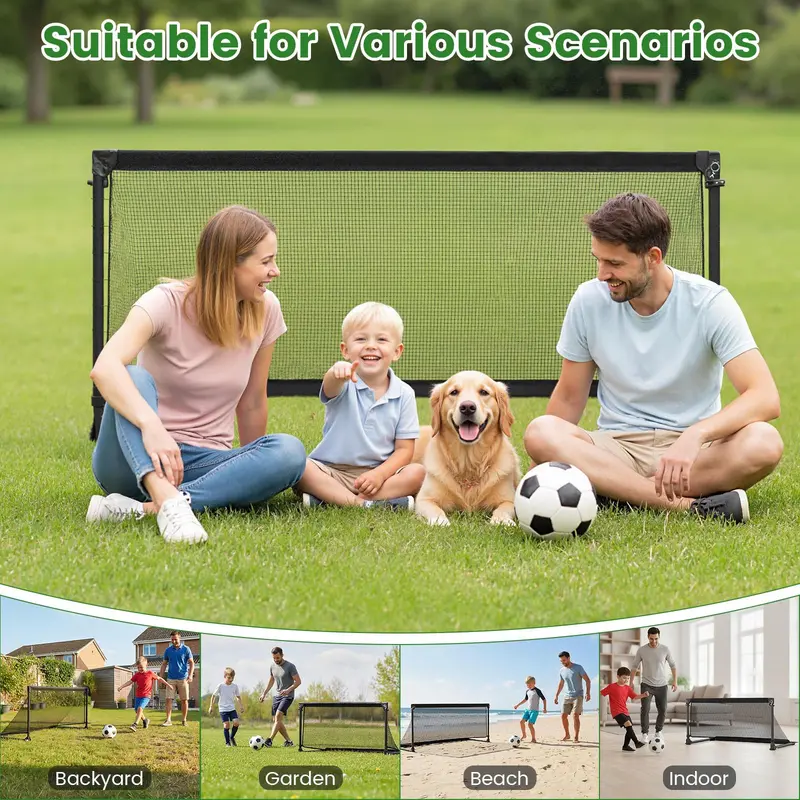 Portable Metal-Frame Toddler Soccer Net with Ground Stakes