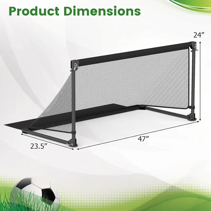 Portable Metal-Frame Toddler Soccer Net with Ground Stakes