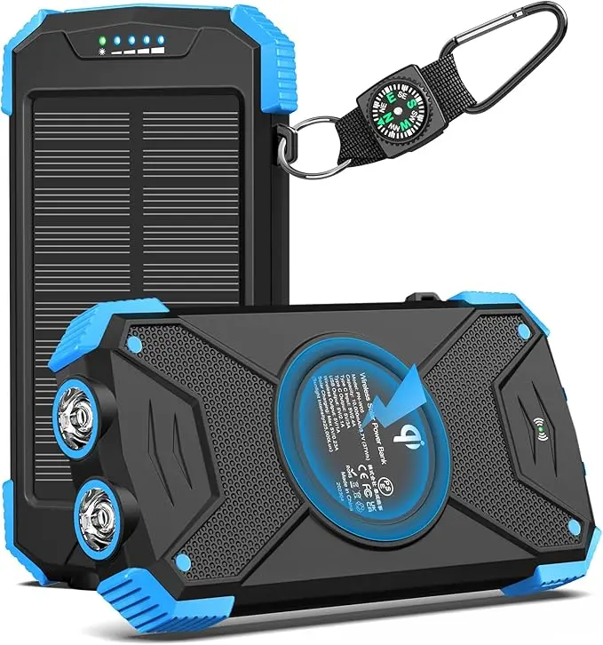 Portable Solar Charger – 10000mAh Power Bank with 20W Wireless Charging 2