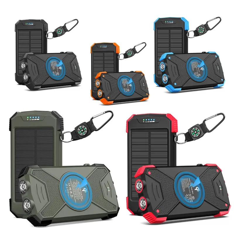 Portable Solar Charger – 10000mAh Power Bank with 20W Wireless Charging