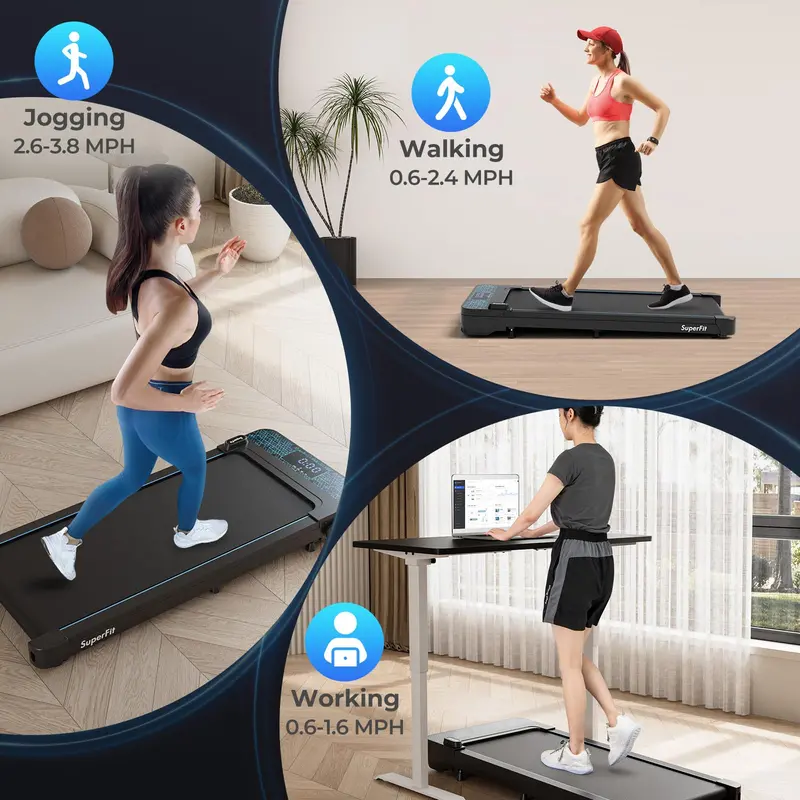 Portable Under-Desk Walking Pad – 300 LB Capacity Treadmill with LED Display, Remote & App Connectivity, Compact for Home or Office 2