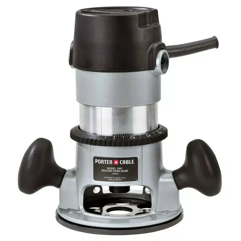 PORTER-CABLE 11-Amp Fixed-Base Router – Precision Woodworking Tool with Depth Adjustment