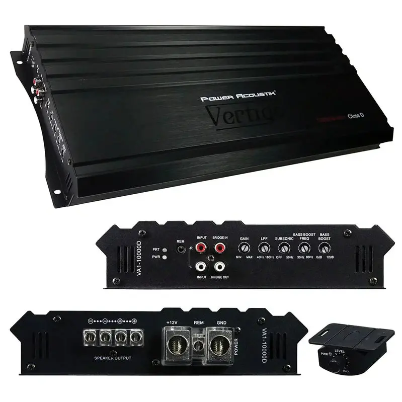 Power Acoustik 10,000W Class D Mono Car Amplifier – Stable 1-Ohm Load, High-Power Subwoofer Driver