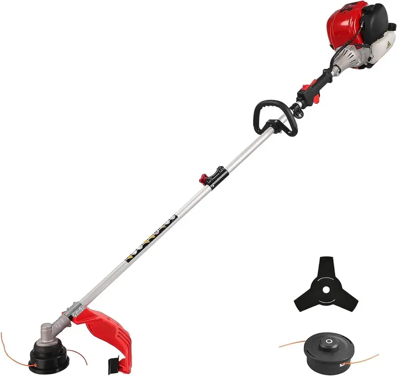 PowerSmart 31cc 4-Cycle Gas String Trimmer – Straight Shaft, 15 lb, Weed & Brush Cutter