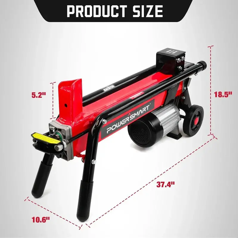 PowerSmart 7-Ton Electric Log Splitter – 15-Amp Motor, Horizontal Full-Beam Design, Steel Wedge