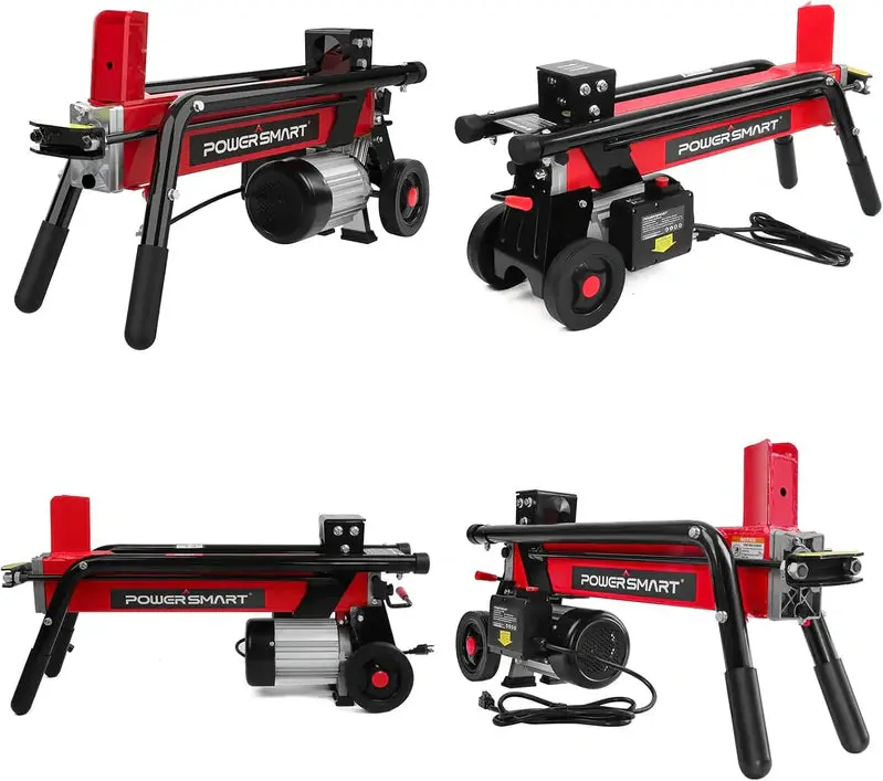 PowerSmart 7-Ton Electric Log Splitter – 15-Amp Motor, Horizontal Full-Beam Design, Steel Wedge