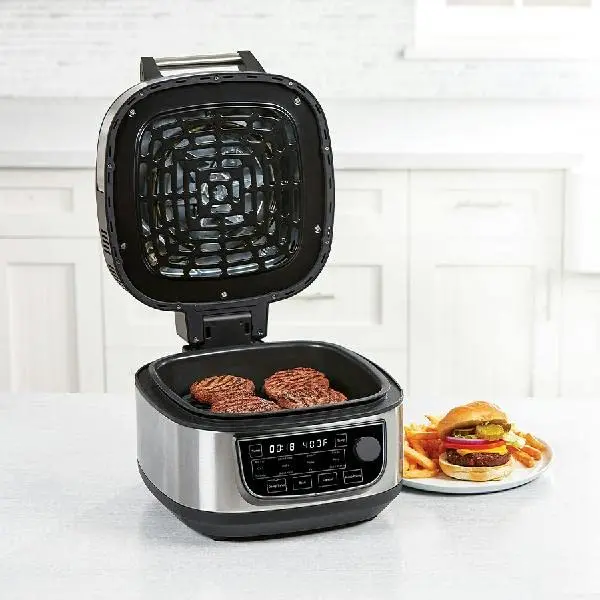 PowerXL Grill & Air Fryer Combo Plus – 12-in-1 Indoor Cooker, 1550W, Stainless Steel Housing