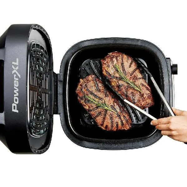 PowerXL Grill & Air Fryer Combo Plus – 12-in-1 Indoor Cooker, 1550W, Stainless Steel Housing