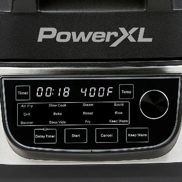 PowerXL Grill & Air Fryer Combo Plus – 12-in-1 Indoor Cooker, 1550W, Stainless Steel Housing