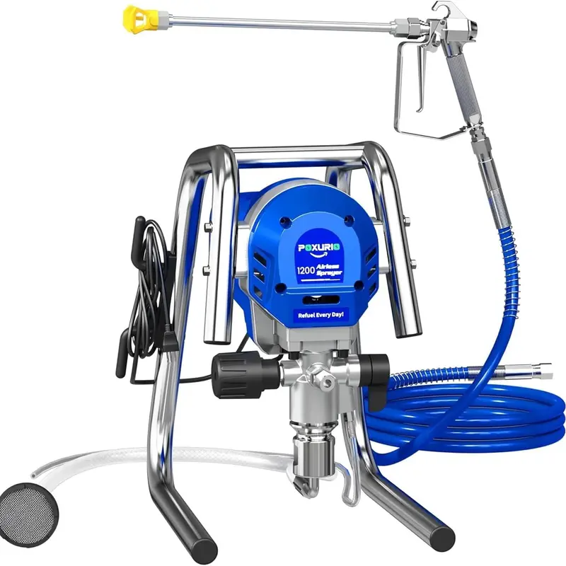 POXURIO 1200W Airless Paint Sprayer – 3300 PSI High-Pressure Electric Unit for Smooth, Professional Coating