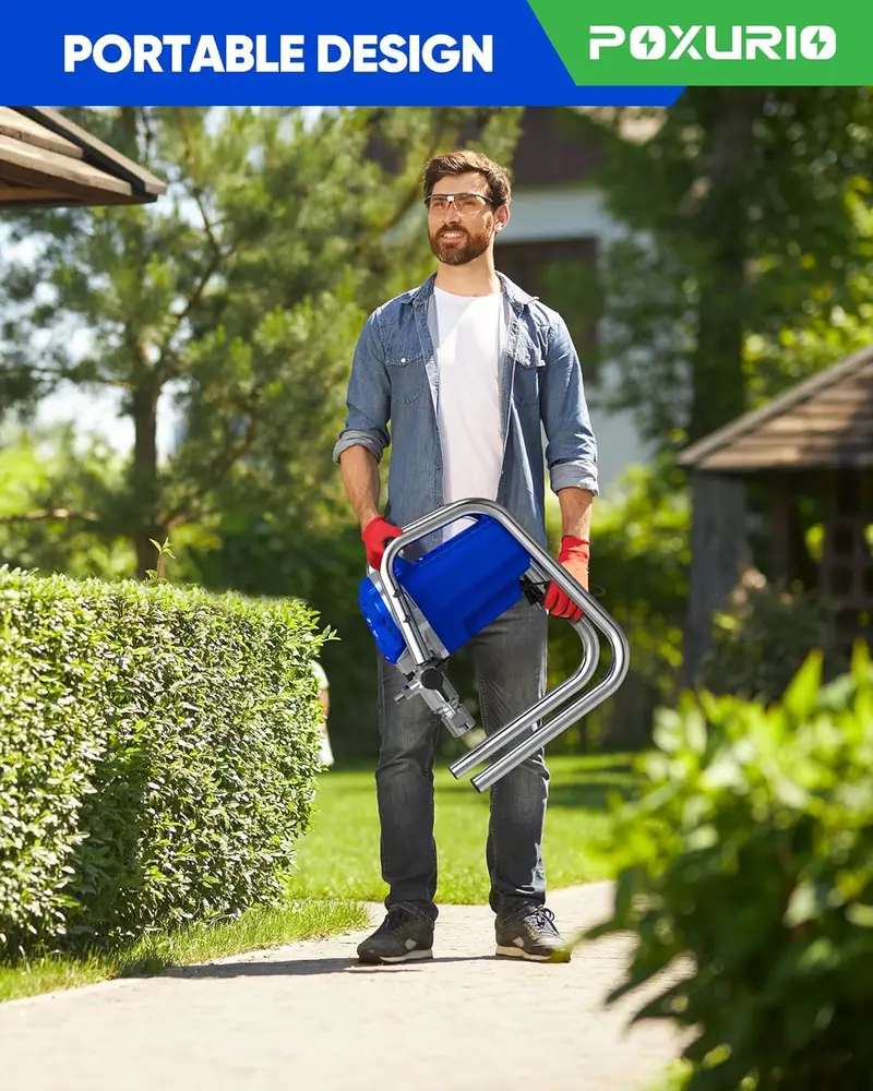 POXURIO 1200W Airless Paint Sprayer – 3300 PSI High-Pressure Electric Unit for Smooth, Professional Coating