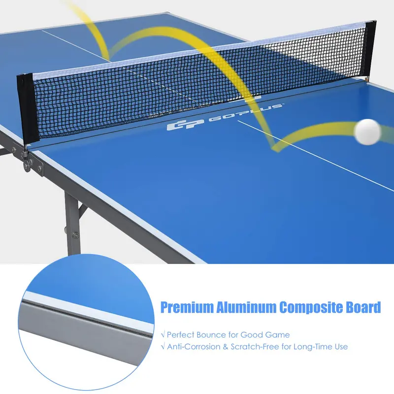 Pre-Assembled Portable Ping Pong Table – Folding Table Tennis Set with Net
