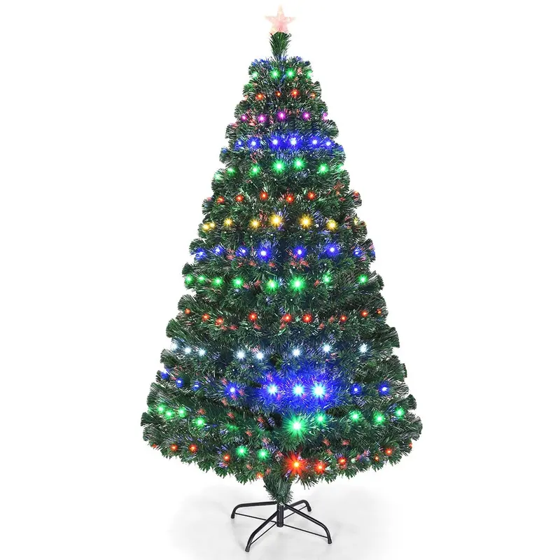 Pre-Lit Fiber Optic Artificial Christmas Tree with 8 Light Modes
