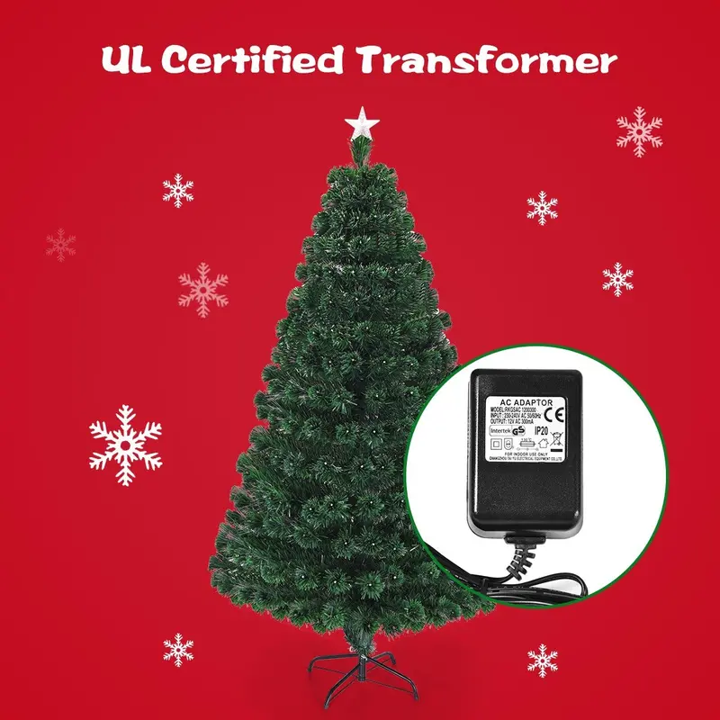 Pre-Lit Fiber Optic Artificial Christmas Tree with 8 Light Modes