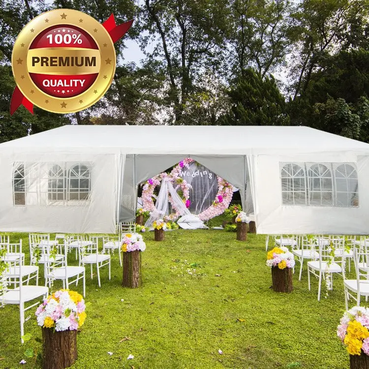 Premium 10' x 30' Pop-Up Canopy Tent with 8 Zippered Sidewalls – Commercial-Grade Party Shelter