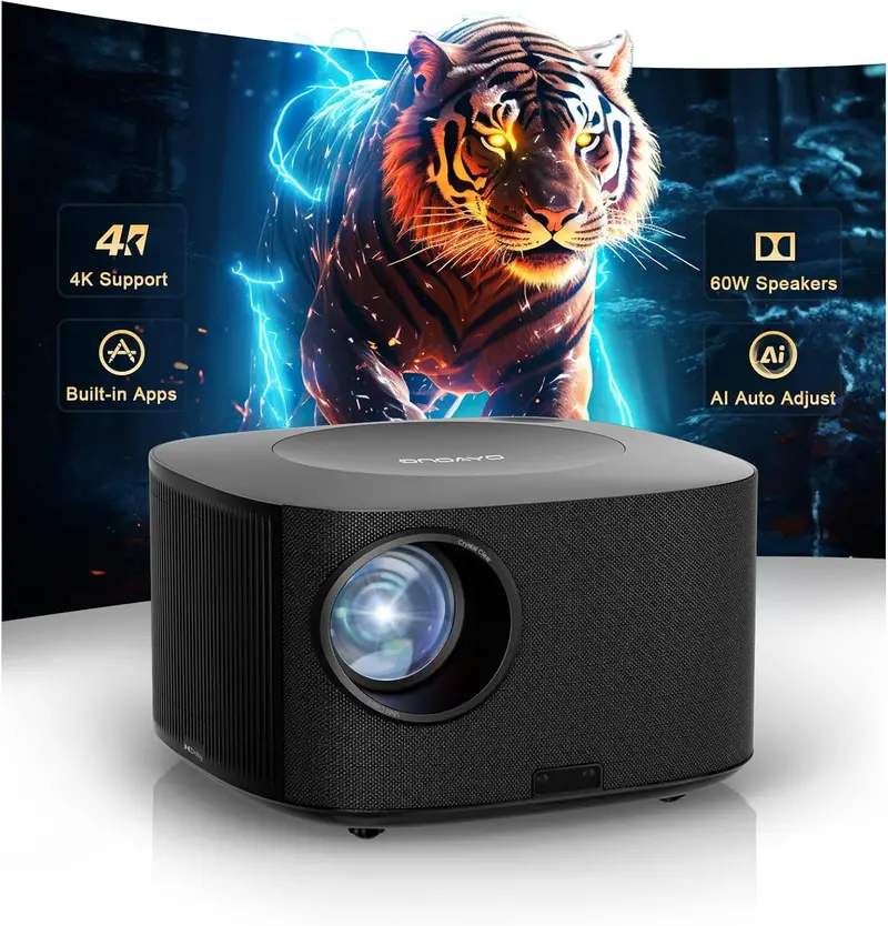 Premium 4K Smart Projector — 3500 ANSI Lumens, 60W Dolby Audio, Official Apps, and Advanced Connectivity