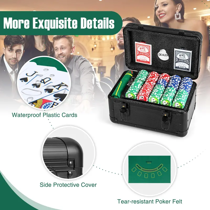 Premium 600-Piece Casino Poker Chip Set – Includes 6 Card Decks and Dealer Button